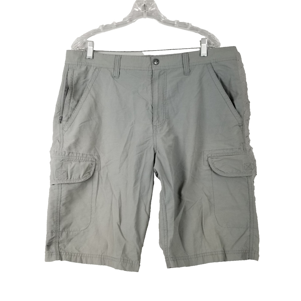 Hawke & Co‎ Shorts Mens 36 Gray Cargo Outdoor Lightweight Ripstop Pockets Nylon